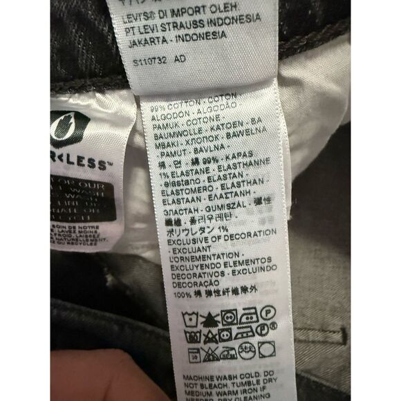 Levi's Premium Jeans Black 70s High Rise Flare Wide Leg Denim Womens 34 X 32 - Picture 14 of 14